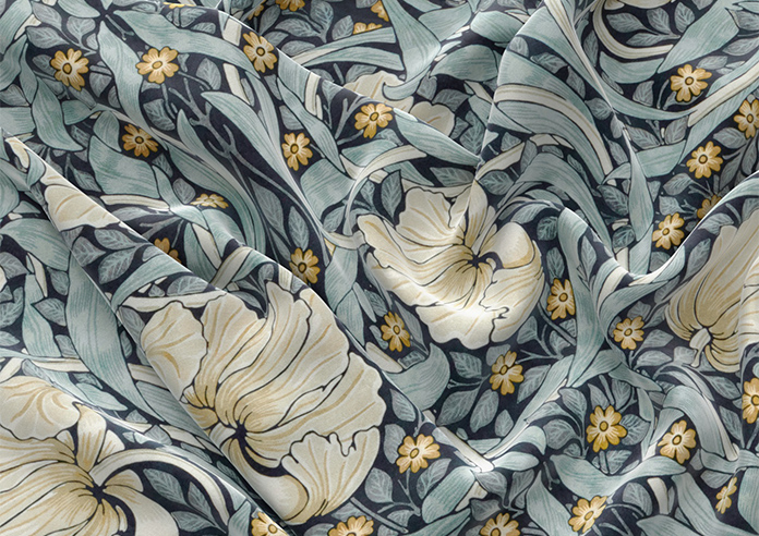 William Morris At Home Pimpernel Velvet, Indigo - Made to Measure Curtains - Image 4